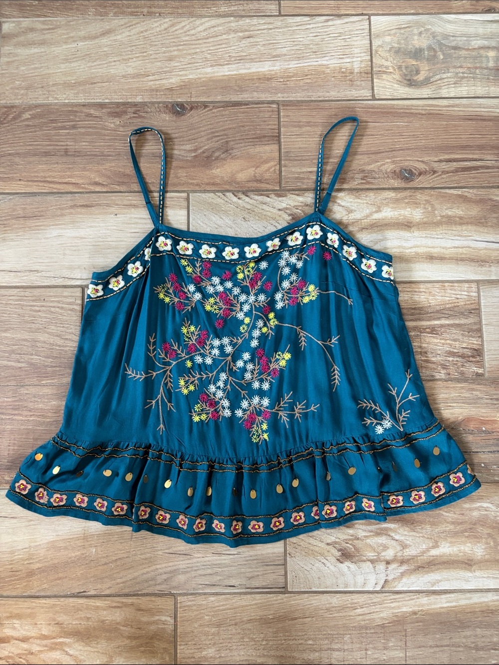 NWT • ANTHROPOLOGIE Beaded & Embroidered Tank
